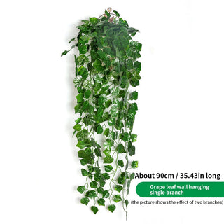 90CM Artificial Green Plant Hanging Ivy Leaf Seaweed Radish Artificial Flower Grapevine Home Garden Wall Fence Party Decoration ALODIA STORE