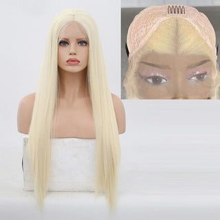 Charisma Blonde Wig Synthetic Lace Front Wig for Women Long Silky Straight Hair Natural Hairline Side Part Cosplay Wigs ALODIA STORE