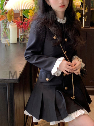 Korean Elegant Party Mini Dress Female Long Sleeve ALODIA STORE
