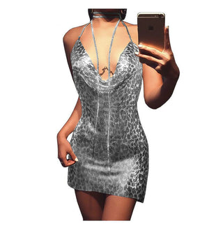 Sexy Backless y2k Metal Party Summer Dress Women Beach Night club Mini slip dress Glitter Sequin ladies Dresses Vestidos HL ALODIA STORE