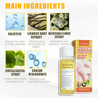 30ml Yellow Peeling Oil Lighten Dark Spots Acne Melanin Skin Bleaching Exfoliating Oil Whiten Brighten Skin For Face Body ALODIA STORE
