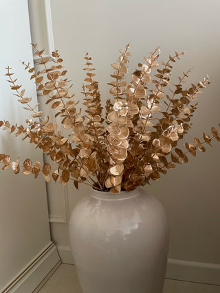 5pcs/Lot Artificial Gold Eucalyptus Branch Stem Artificial Plants for Autumn Home Decoration Wedding Flower Arrangement Greenery ALODIA STORE