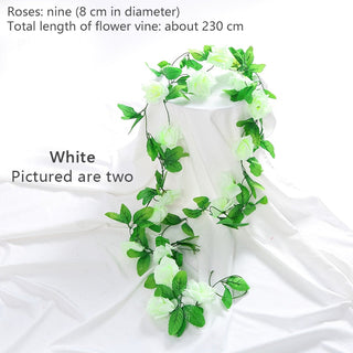 2.4M Silk Artificial Ivy Rattan Leaf Garland Plant Vine Home Wedding Bathroom Decoration Garden Festival Party Decor fake flower ALODIA STORE