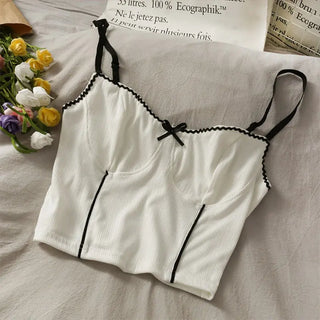 Sexy CropTop for Women Pink Cropped Clothes Femme Vintage Tube Tank Top Korean Streetwear Summer Club Lingerie ALODIA STORE