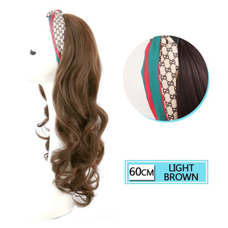 DM Headband Wig Synthetic Long Wavy Hair Wigs With Headband Cosplay Wig Female Natural Heat Resistant Half Hair Wig For Women ALODIA STORE