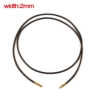 45/50/60cm Black Brown Braid Wax Cord DIY Pendant Necklace Jewelry Making Handmade Leather Rope Steel Clasp String Chain ALODIA STORE