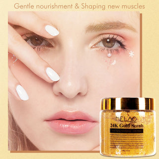 250g 24K Gold Body Scrub Ice Peach Exfoliating Smooth Nourish Moisturizing Whitening Pore Cleansing Lighten Melanin ALODIA STORE