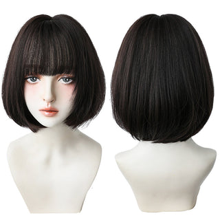 7JHH WIGS Short Bob Straight Ombre Blonde Wigs With Bang For Girl Black Female Synthetic Shoulder Length Crochet Hair Ginger Wig ALODIA STORE