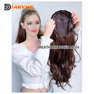 DM Headband Wig Synthetic Long Wavy Hair Wigs With Headband Cosplay Wig Female Natural Heat Resistant Half Hair Wig For Women ALODIA STORE