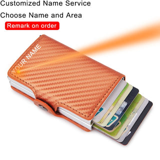 Credit Card Holder Wallet Leather Metal Aluminum ALODIA STORE