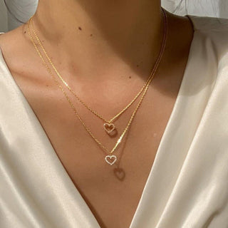 Crystal Zircon Heart Star Charm Layered Pendant Necklace Set for Women Charms Fashion Square Rhinestone Female Vintage Jewelry ALODIA STORE