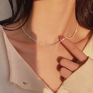 2022 New Popular Silver Colour Sparkling Clavicle Chain Choker Necklace For Women Fine Jewelry Wedding Party Gift ALODIA STORE