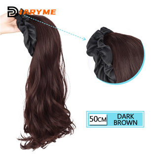 DM Headband Wig Synthetic Long Wavy Hair Wigs With Headband Cosplay Wig Female Natural Heat Resistant Half Hair Wig For Women ALODIA STORE