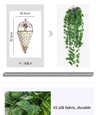 90CM Artificial Green Plant Hanging Ivy Leaf Seaweed Radish Artificial Flower Grapevine Home Garden Wall Fence Party Decoration ALODIA STORE
