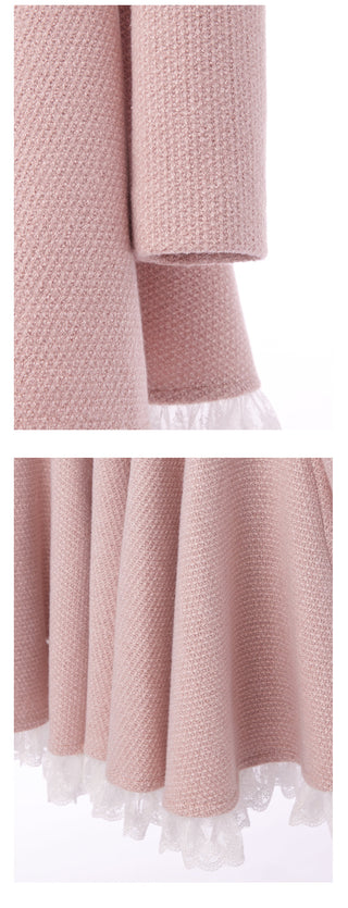 Warm Winter Pink Sweet Elegant Dress ALODIA STORE