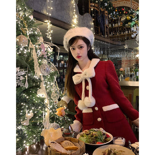 Elegant Women Dress Long Sleeve Office Ladies Polo Collar ALODIA STORE