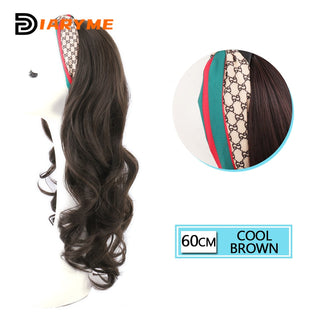 DM Headband Wig Synthetic Long Wavy Hair Wigs With Headband Cosplay Wig Female Natural Heat Resistant Half Hair Wig For Women ALODIA STORE