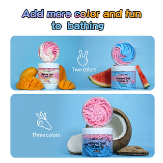 Handmade Whipped Bath Soap Clean Moisturizing Body Wash Soften Shave Cream Fruity Scent Foaming Shea Butter Rainbow Scrub 200g ALODIA STORE