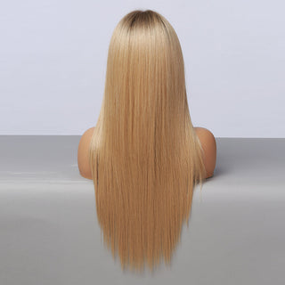 EASIHAIR Straight Blonde Lace Front Synthetic Wigs with Baby Hair Long Women's Lace Wigs High Density Natural Wig Heat Resistant ALODIA STORE