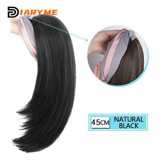 DM Headband Wig Synthetic Long Wavy Hair Wigs With Headband Cosplay Wig Female Natural Heat Resistant Half Hair Wig For Women ALODIA STORE