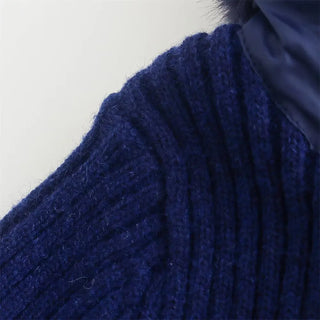 Artificial Fur CropTops Furry Fall Female Crop for Women V Neck Knit Sweater Y2k Long Sleeve New In Pullovers Traf Winter 2022 ALODIA STORE