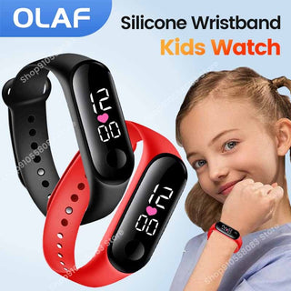 M3 Kids Digital Watches Adjustable Silicone Strap Waterproof Children's Watch Boys Sports Wrist Electronic Smart Watch For Kids Alodia Store