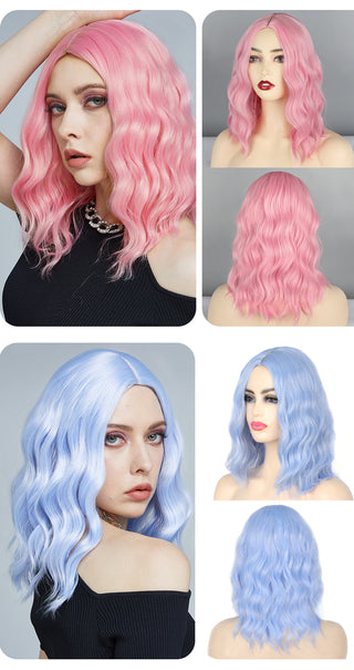 AISI HAIR Synthetic Ombre Orange Wig Short Straight Middle Part Bob Wig for Women Natural Yellow/Red Wigs Heat Resistant Fiber ALODIA STORE