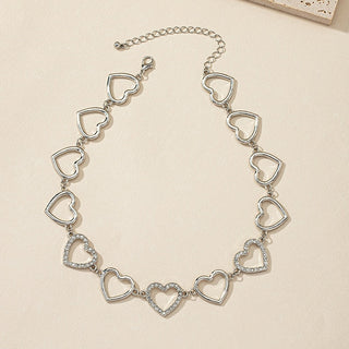 Kpop Vintage Harajuku Goth Metal Heart Neck Chains Choker Grunge Necklaces For Women Egirl Cosplay Aesthetic Accessories Jewelry ALODIA STORE
