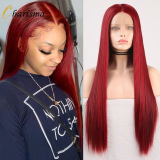 Charisma Blonde Wig Synthetic Lace Front Wig for Women Long Silky Straight Hair Natural Hairline Side Part Cosplay Wigs ALODIA STORE