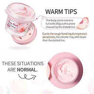 100g Peach Body Scrub Deeply Exfoliates Scrubs For Brightening Skin Gentle Body Scrubs Exfoliator For Deep Skin Moisturizing ALODIA STORE