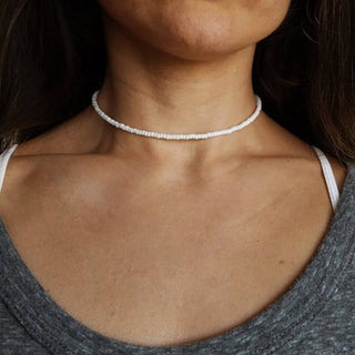 Vintage Style Simple 6MM Pearl Chain Choker Necklace For Women Wedding Love Shell Pendant Necklace Fashion Jewelry Wholesale ALODIA STORE