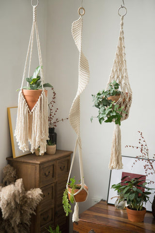 Big Macrame Hanging Planter Hanging Pot Plant Pot Macrame Plant Hangers Air Plant Holder Plant Hanging Decoration ALODIA STORE