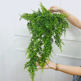 Artificial Plant Persian Fern Leaves Vines Room Home Garden Decoration Accessories Wedding Party Wall Hanging Balcony Decoration ALODIA STORE