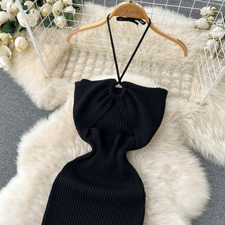 Halter Crochet Bodycon Dress ALODIA STORE