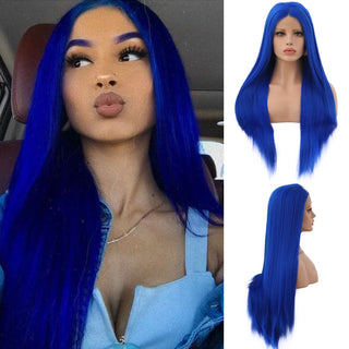Charisma Blonde Wig Synthetic Lace Front Wig for Women Long Silky Straight Hair Natural Hairline Side Part Cosplay Wigs ALODIA STORE