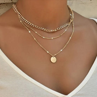 Crystal Zircon Heart Star Charm Layered Pendant Necklace Set for Women Charms Fashion Square Rhinestone Female Vintage Jewelry ALODIA STORE