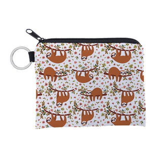 Jomtokoy Cute Sloth printing waterproof Purse Card Key Pouch Small Zipper Coin Purse Card Holder Mini square wallet ALODIA STORE