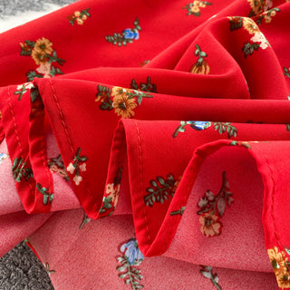 YuooMuoo Romantic Floral Print Split Long Summer Dress Puff Sleeve Party Korean style ALODIA STORE