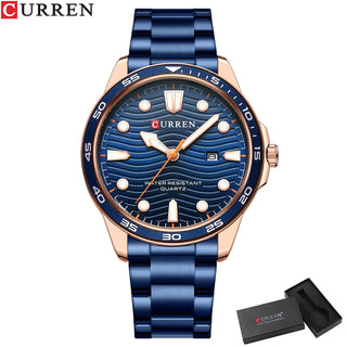 2022 New CURREN Luxury Brand Men Sport Watches Men Quartz Watch Stainless Steel Men Fashion Casual Wrist Watch Relogio Masculino ALODIA STORE