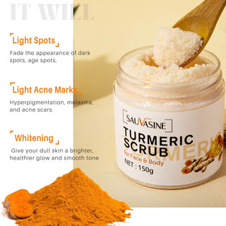 Turmeric Body Scrub Skin Brightening Face Scrub For Dark Spots Body Care Supplies Scrubs Cream For Waist Legs Thighs ALODIA STORE
