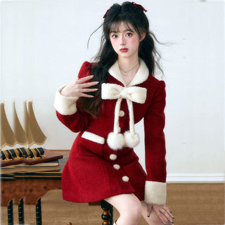 Elegant Women Dress Long Sleeve Office Ladies Polo Collar ALODIA STORE