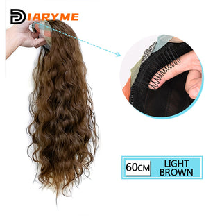 DM Headband Wig Synthetic Long Wavy Hair Wigs With Headband Cosplay Wig Female Natural Heat Resistant Half Hair Wig For Women ALODIA STORE