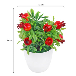 Artificial Plant Bonsai Orange Pomegranate Fruit Tree Window Sill Decoration Plastic Garden Fake Plant Potted Home Decoration ALODIA STORE