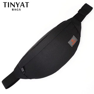TINYAT New Men Casual Waist Pack Bag Brand Canvas Shoulder Fanny Packs Women Belt Bag Pouch For Money Phone Black Bum Hip Bag ALODIA STORE