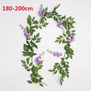 76cm Artificial Green Plants Hanging Ivy Leaves Radish Seaweed Grape Fake Flowers Vine Home Garden Wall Party Decoration ALODIA STORE