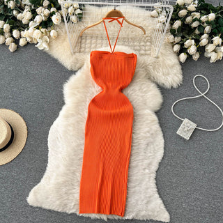 Halter Crochet Bodycon Dress ALODIA STORE