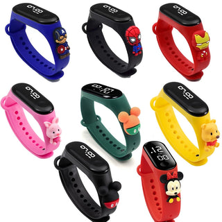 Disney Mickey Mouse Children Watches For Girls Electronic Bracelet Sports LED Spiderman iron Man Doll Kids Watch Waterproof Alodia Store