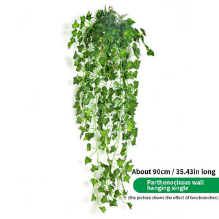 90CM Artificial Green Plant Hanging Ivy Leaf Seaweed Radish Artificial Flower Grapevine Home Garden Wall Fence Party Decoration ALODIA STORE
