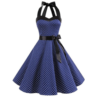 Women Red Cherry Party Dress Vintage 50s Rockabilly Hepburn Dress 2023 Elegant Summer Strapless Swing Retro Halter Pin up Dress ALODIA STORE