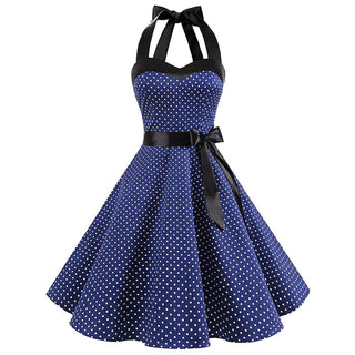 Women Red Cherry Party Dress Vintage 50s Rockabilly Hepburn Dress 2023 Elegant Summer Strapless Swing Retro Halter Pin up Dress ALODIA STORE